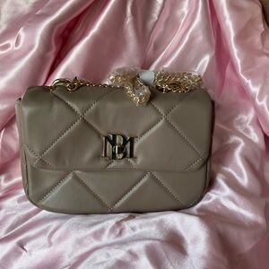 BADGLEY MISCHKA Elegant Taupe Quilted Women's Bag